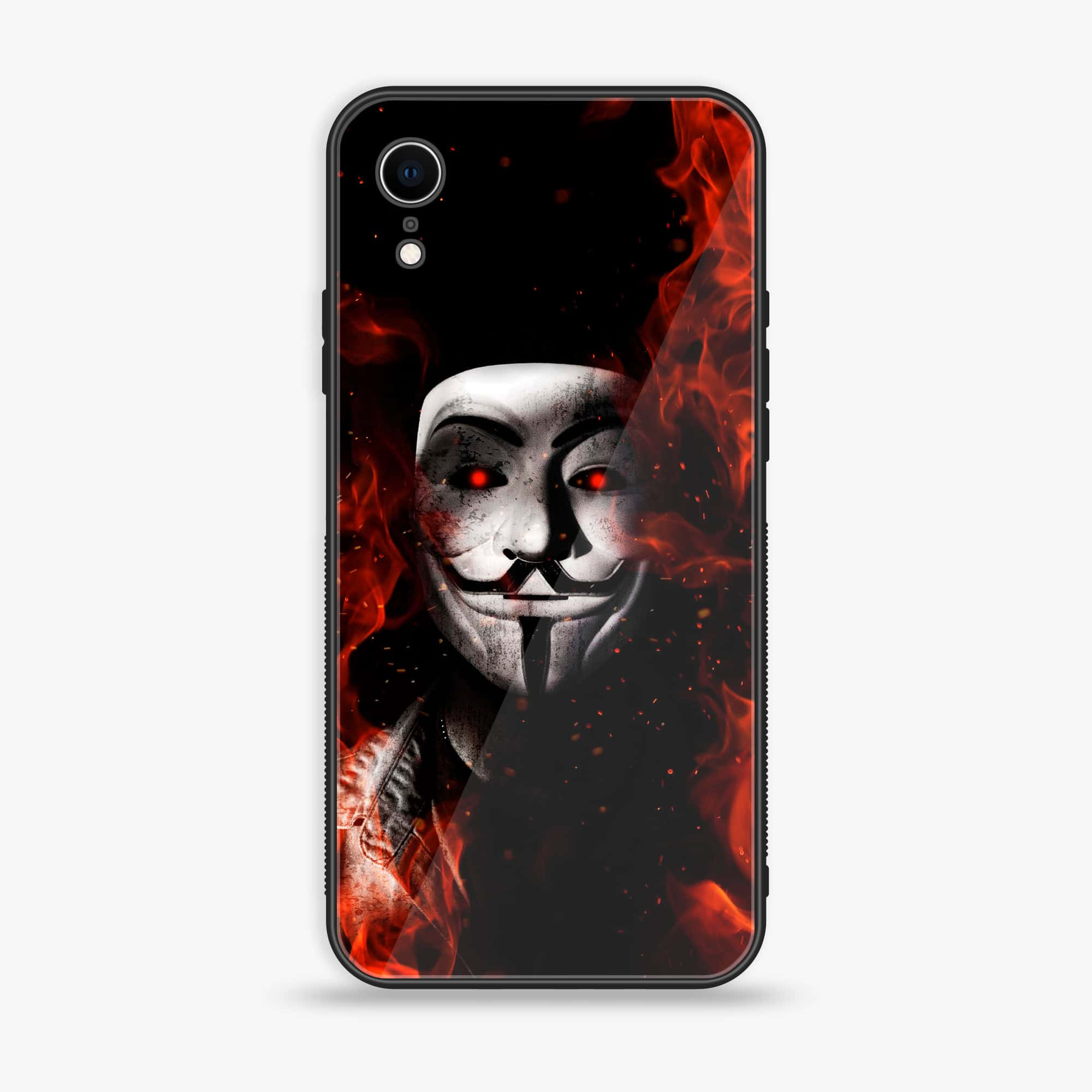 iPhone XR - Anonymous 2.0 Series - Premium Printed Glass soft Bumper shock Proof Case