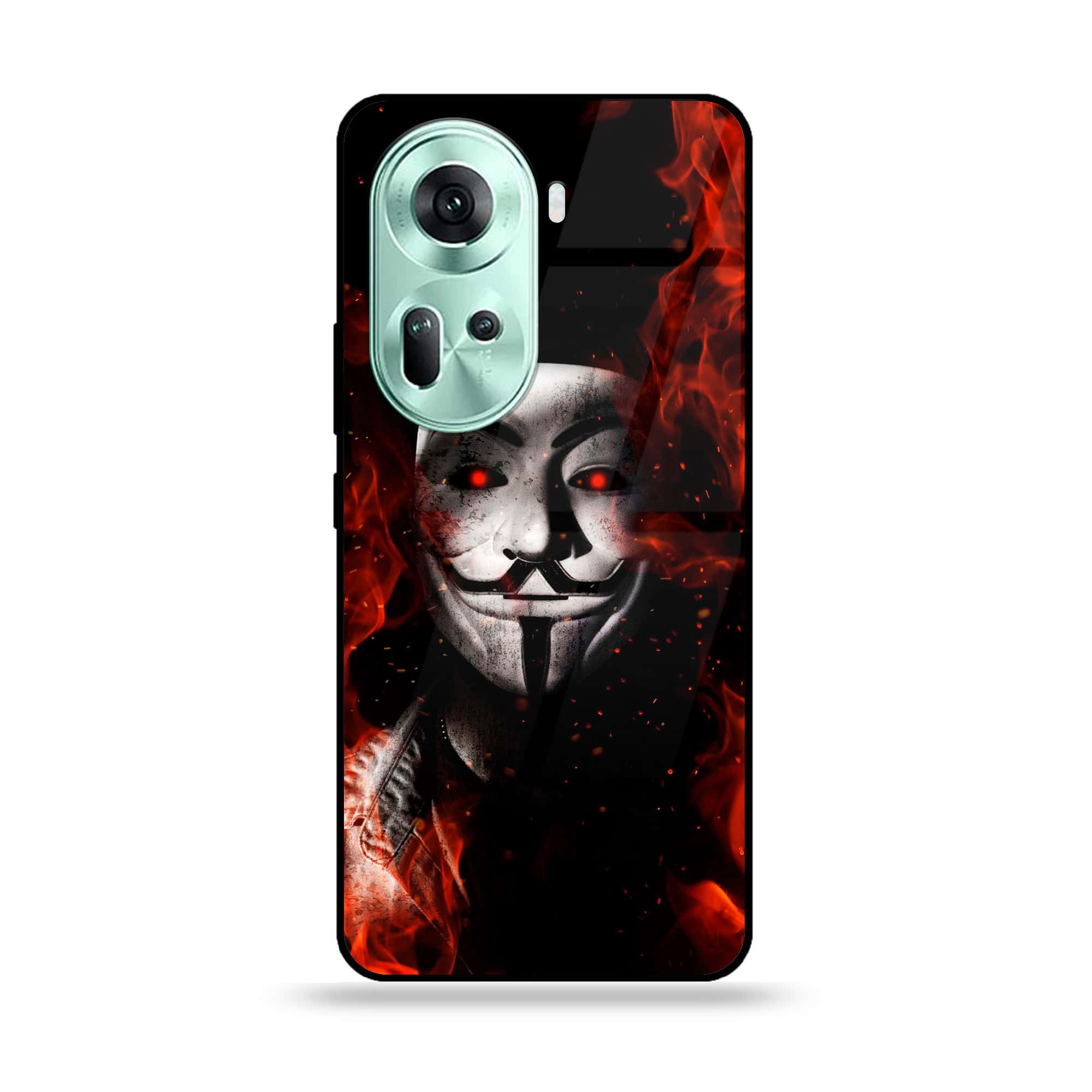 Oppo Reno 11 5G - Anonymous 2.0 Series - Premium Printed Glass soft Bumper shock Proof Case