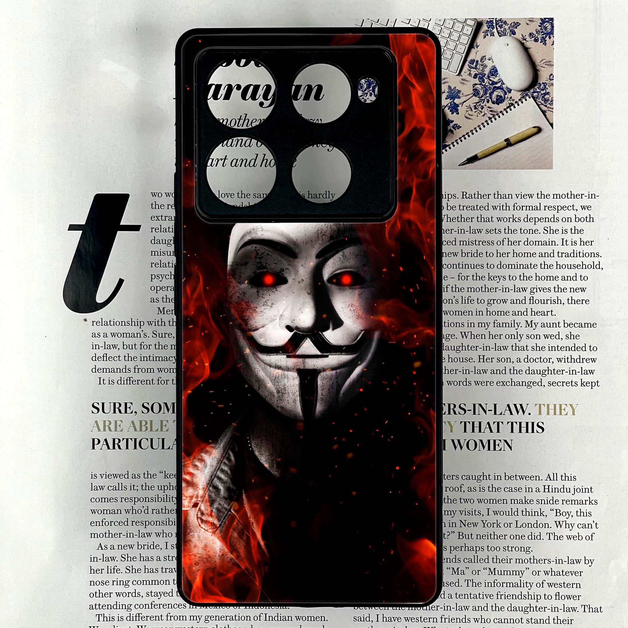 Infinix Note 40 Pro Plus -Anonymous 2.0 Series - Premium Metal Printed soft Bumper shock Proof Case