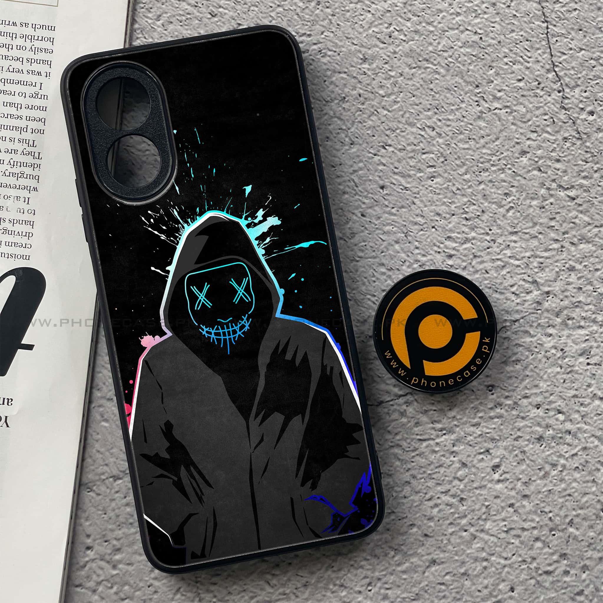 Oppo A18 4G - Anonymous 2.0 Series - Premium Printed Glass soft Bumper shock Proof Case