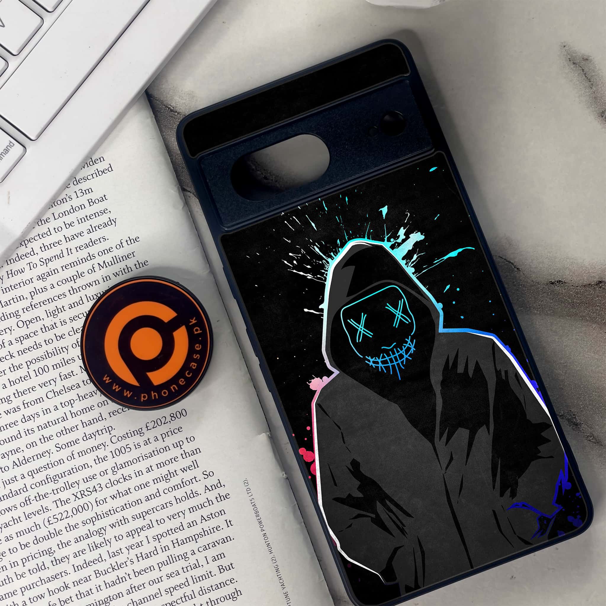 Google Pixel 7 - Anonymous 2.0 Series - Premium Metal Printed soft Bumper Shock Proof Case