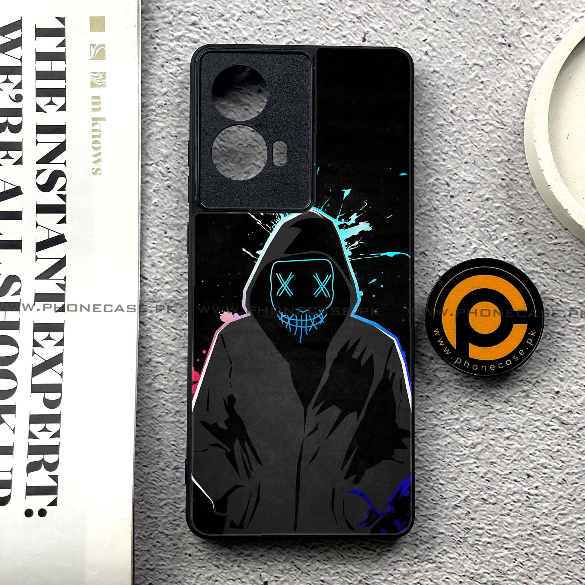 Moto G85 - Anonymous 2.0 Series - Premium Printed Glass soft Bumper shock Proof Case