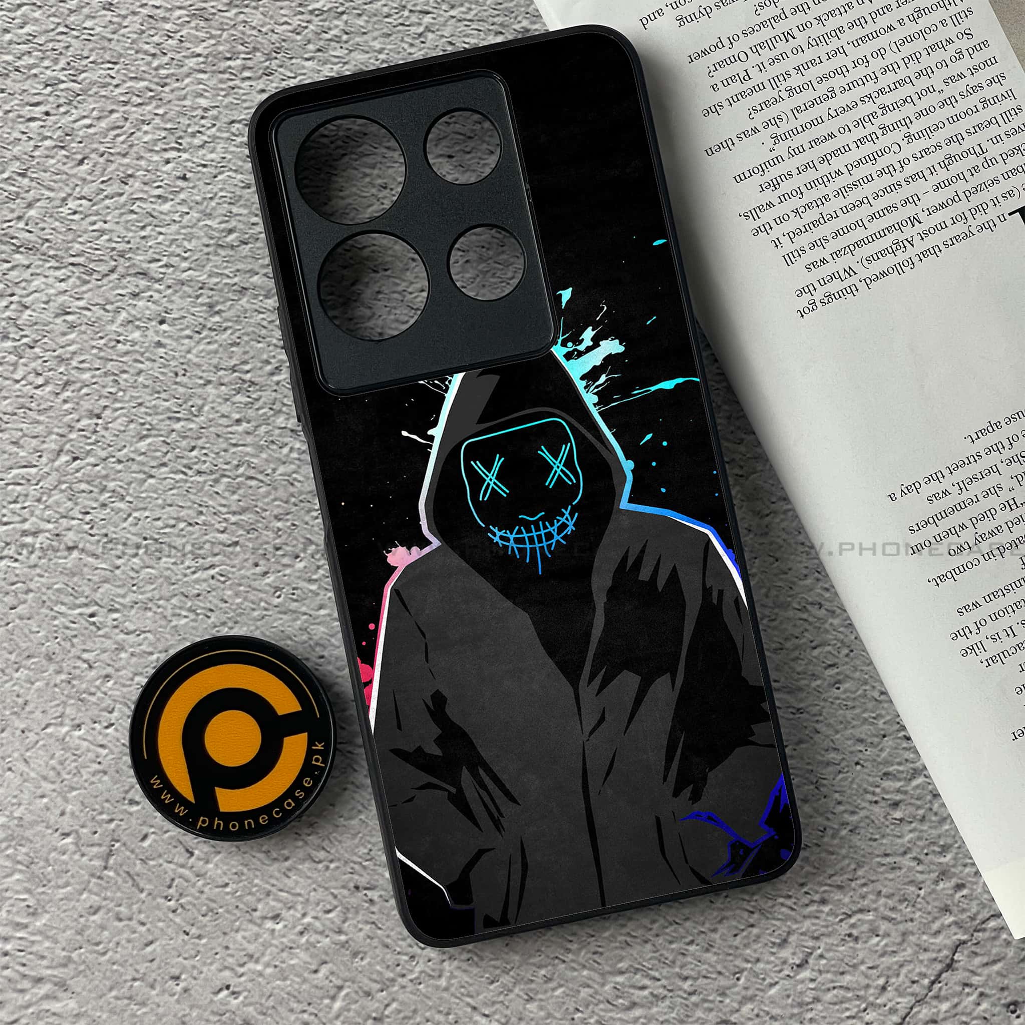 Infinix Note 30 - Anonymous 2.0 Series - Premium Printed Glass soft Bumper shock Proof Case