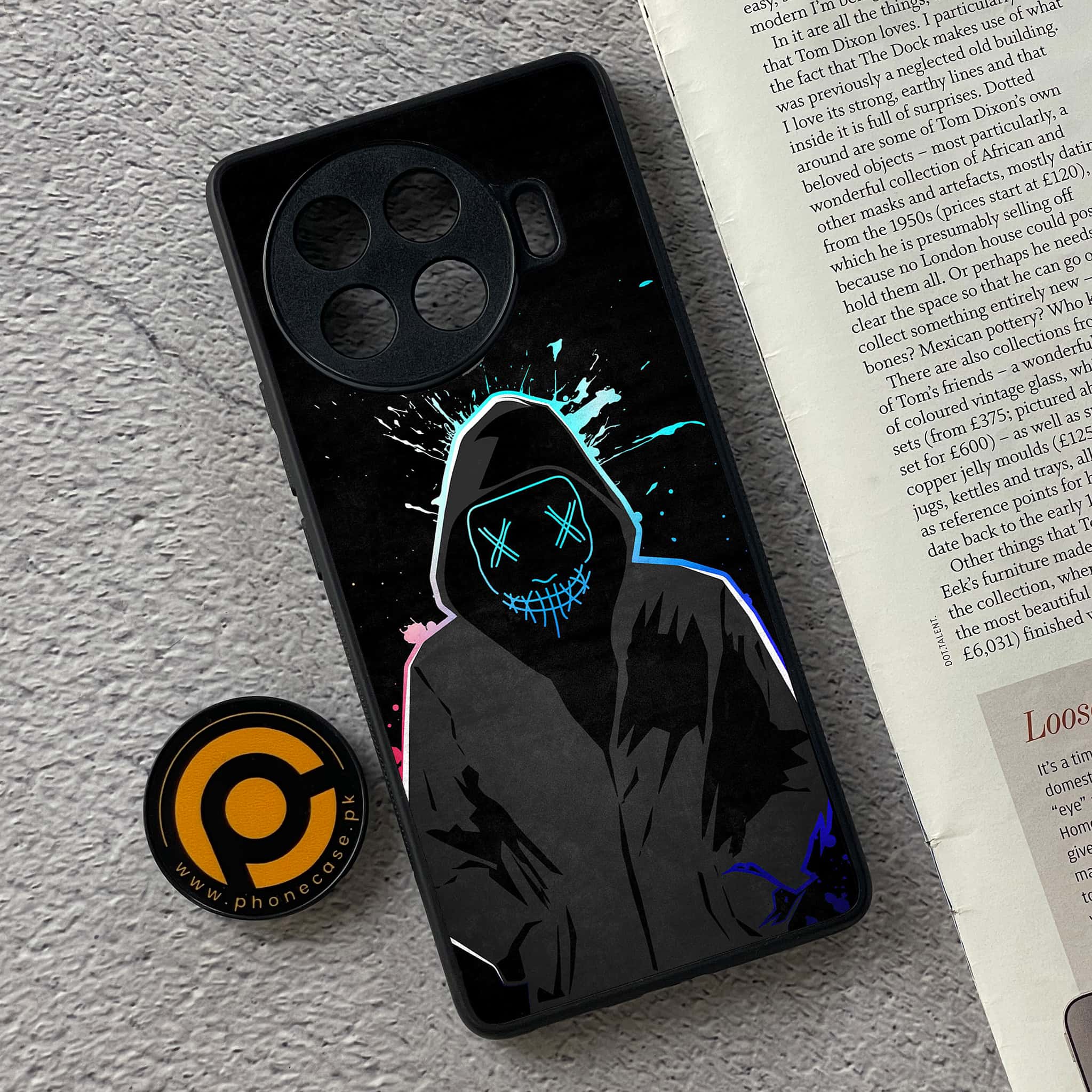 Tecno Spark 20 pro plus - Anonymous 2.0 Series - Premium Printed Glass soft Bumper shock Proof Case