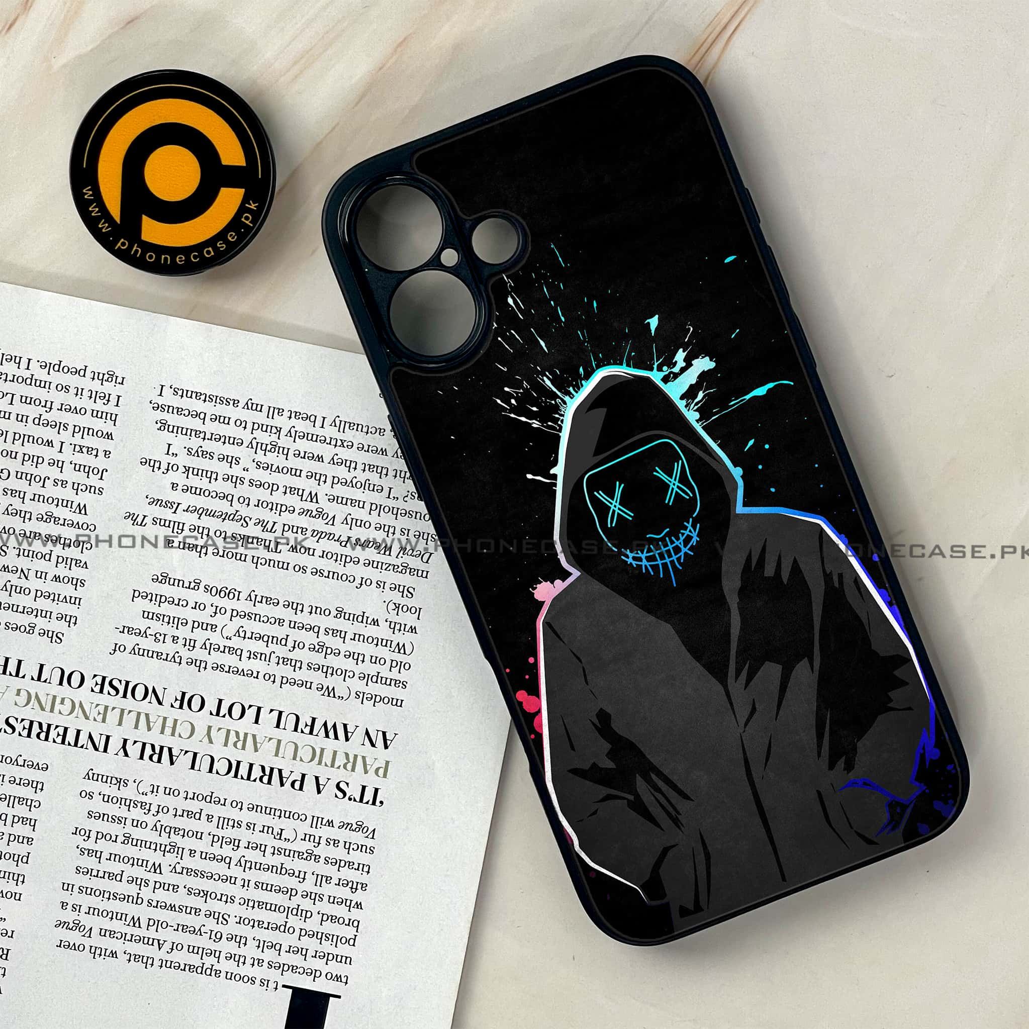 iPhone 16 Plus - Anonymous 2.0 Series - Premium Printed Glass soft Bumper shock Proof Case