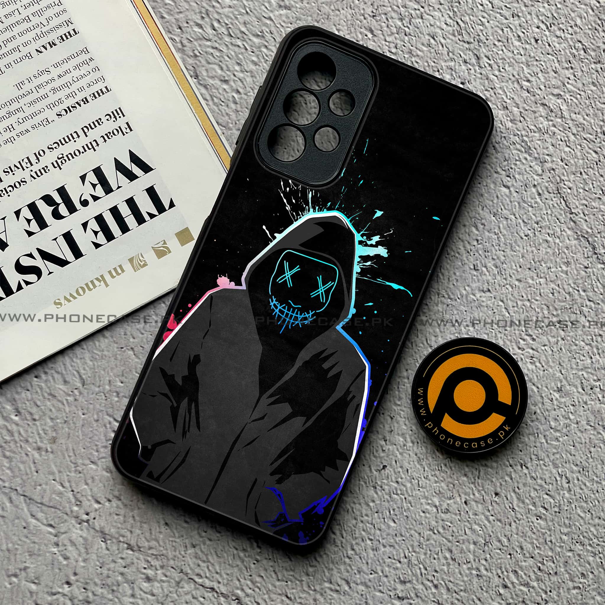 Samsung Galaxy A23  - Anonymous 2.0  Series - Premium Printed Glass soft Bumper shock Proof Case