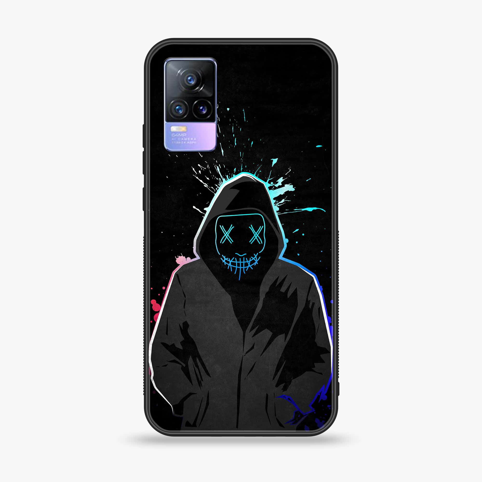 Vivo V21e - Anonymous 2.0 Series - Premium Printed Glass soft Bumper shock Proof Case