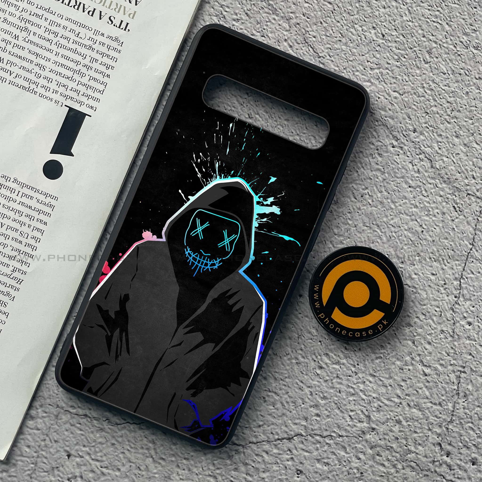 Samsung Galaxy S10 5G - Anonymous 2.0  Series - Premium Printed Glass soft Bumper shock Proof Case