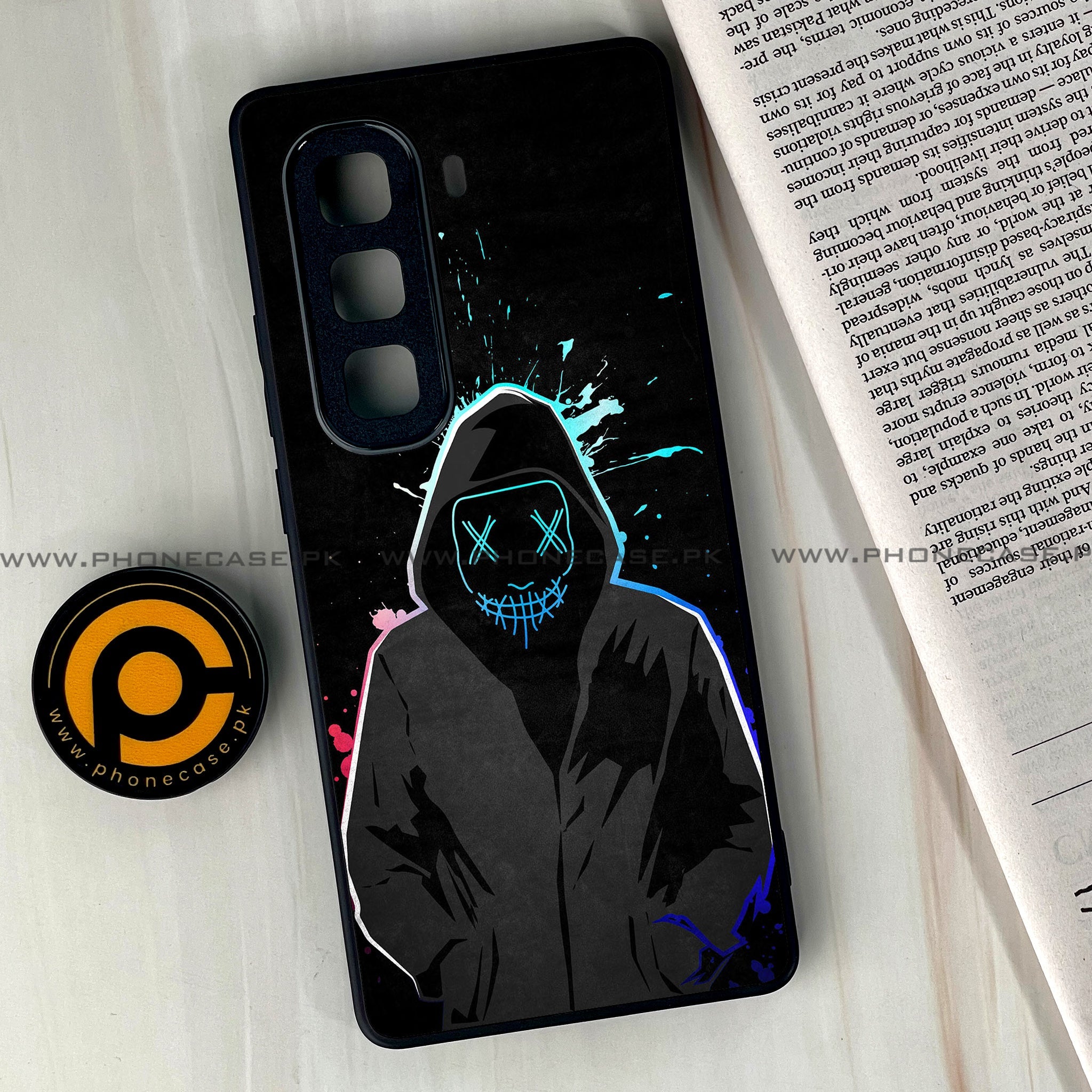 Infinix Hot 60 Pro Plus - Anonymous 2.0 Series - Premium Metal Printed soft Bumper shock Proof Case