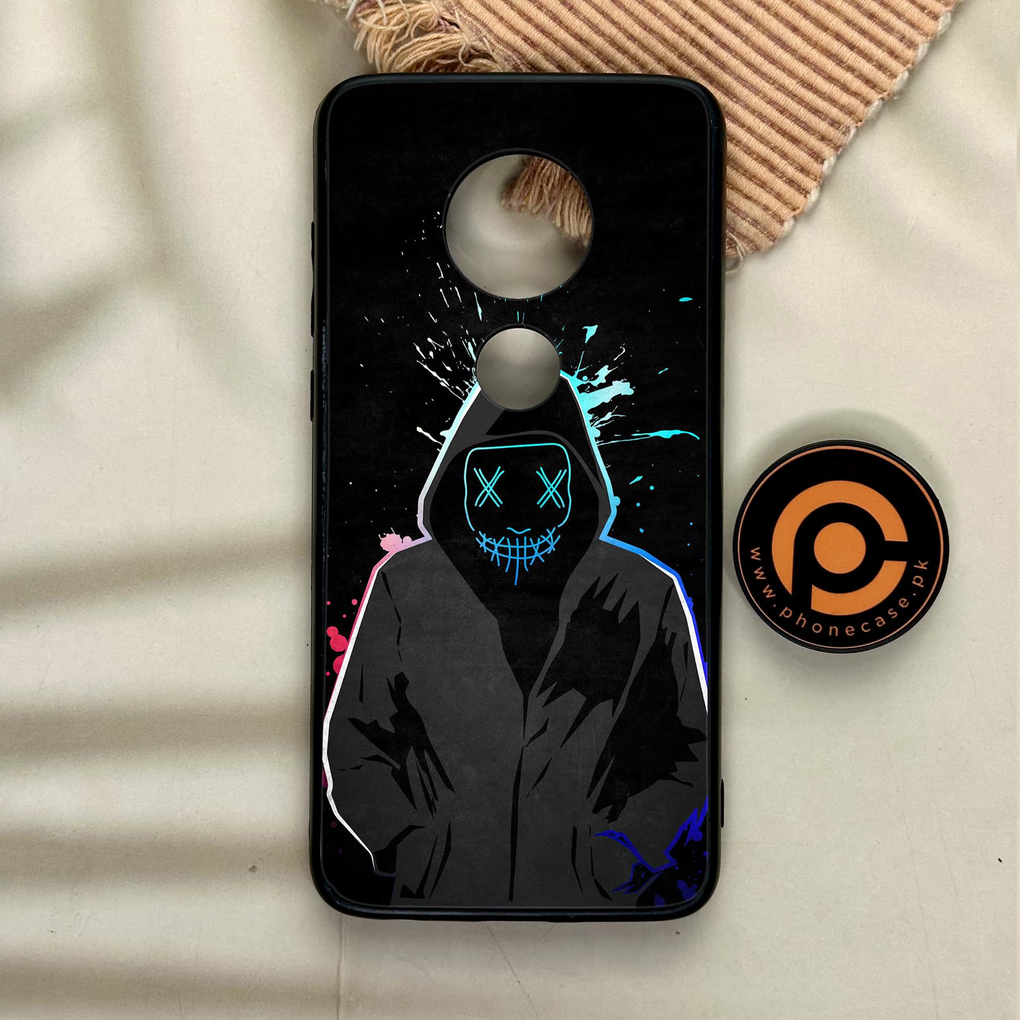 Moto G7 - Anonymous 2.0 Series - Premium Printed Glass soft Bumper shock Proof Case