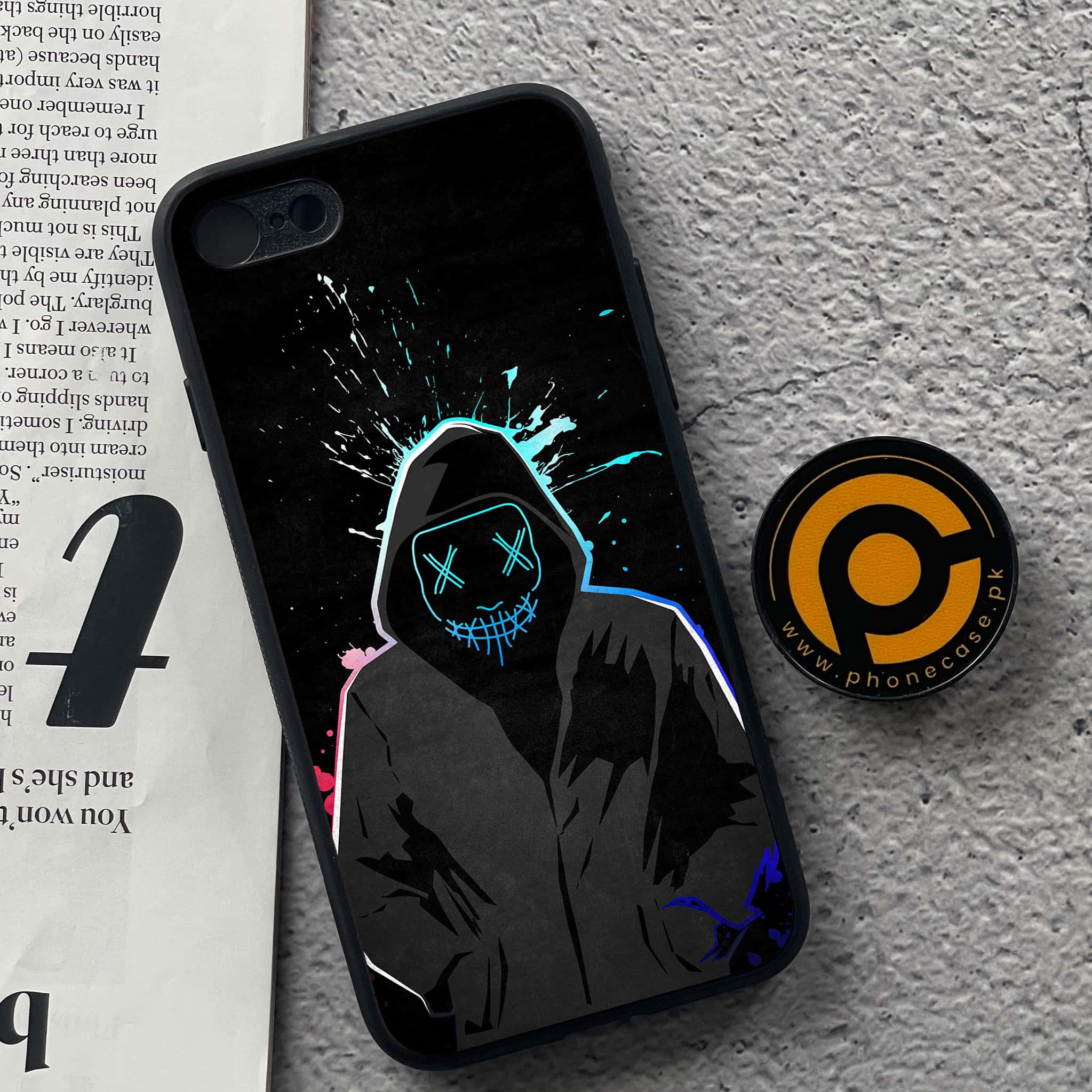 iPhone 7 / 8 - Anonymous 2.0 Series - Premium Printed Glass soft Bumper shock Proof Case