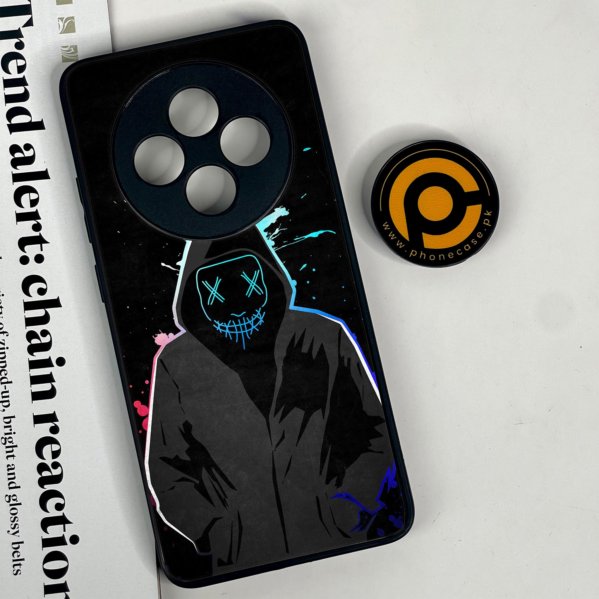 Oppo Reno 12F 4G - Anonymous 2.0 Series - Premium Printed Glass soft Bumper shock Proof Case
