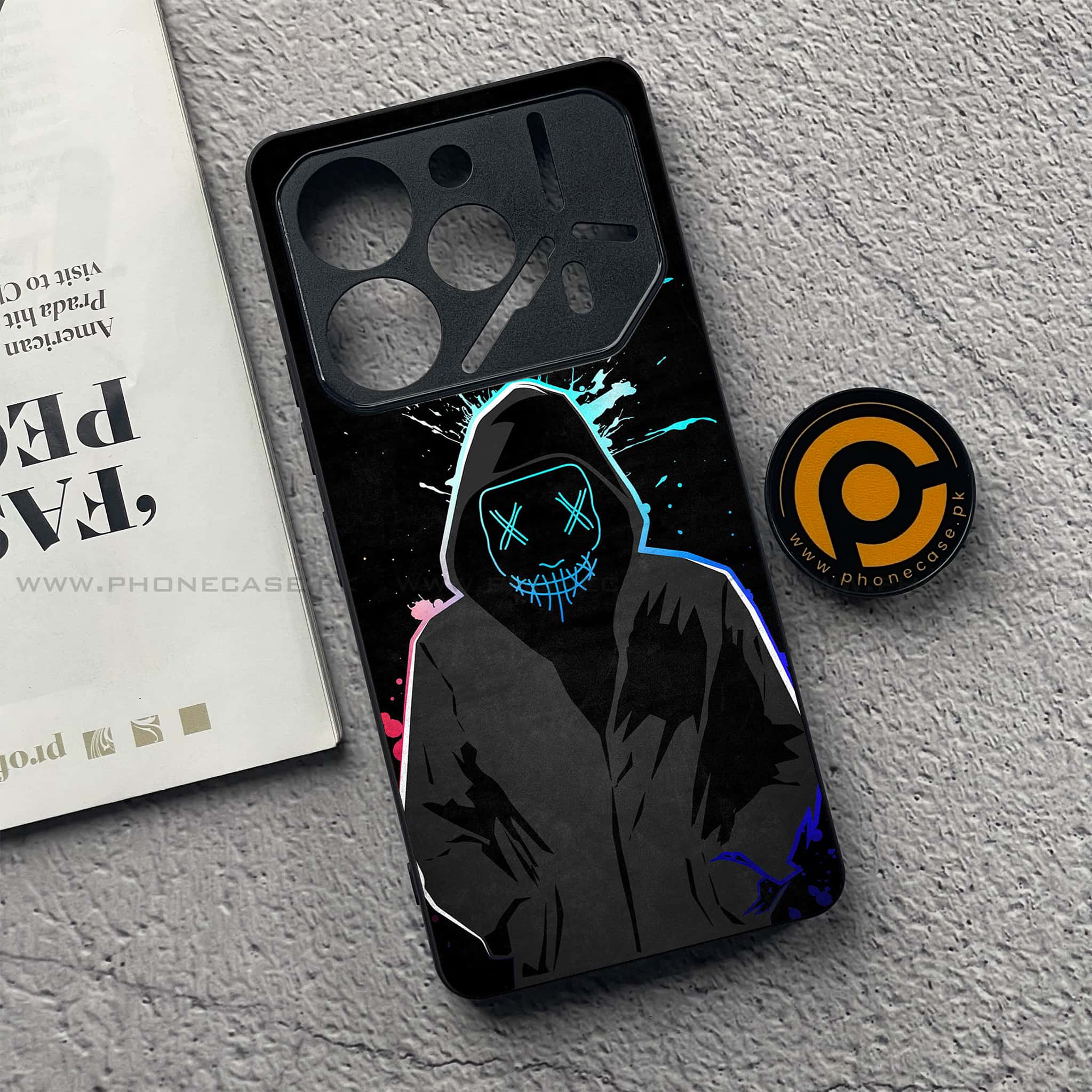 Tecno Pova 6 Pro - Anonymous 2.0 Series - Premium Printed Glass soft Bumper shock Proof Case