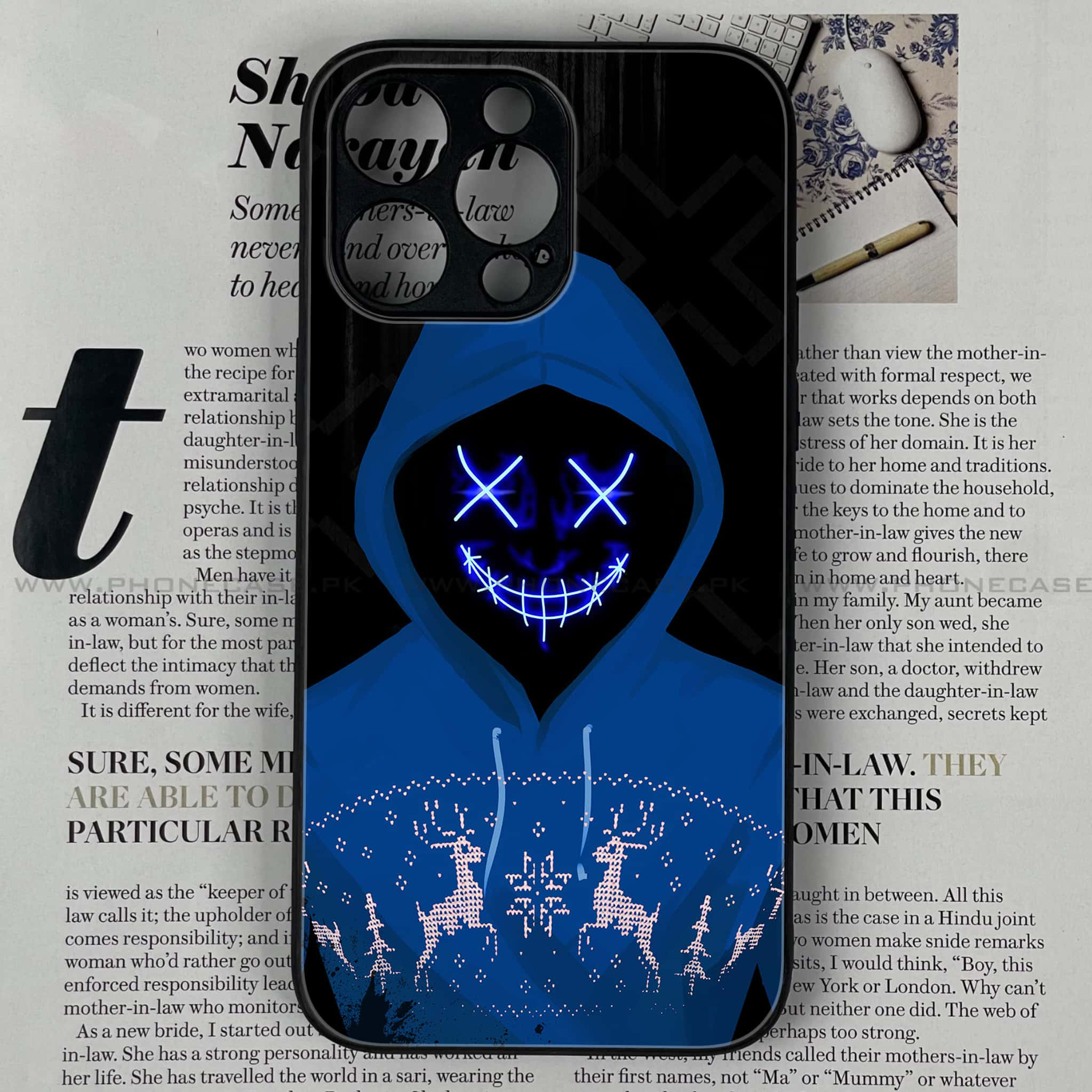 iPhone 14 Pro  - Anonymous 2.0   Series - Premium Printed Glass soft Bumper shock Proof Case