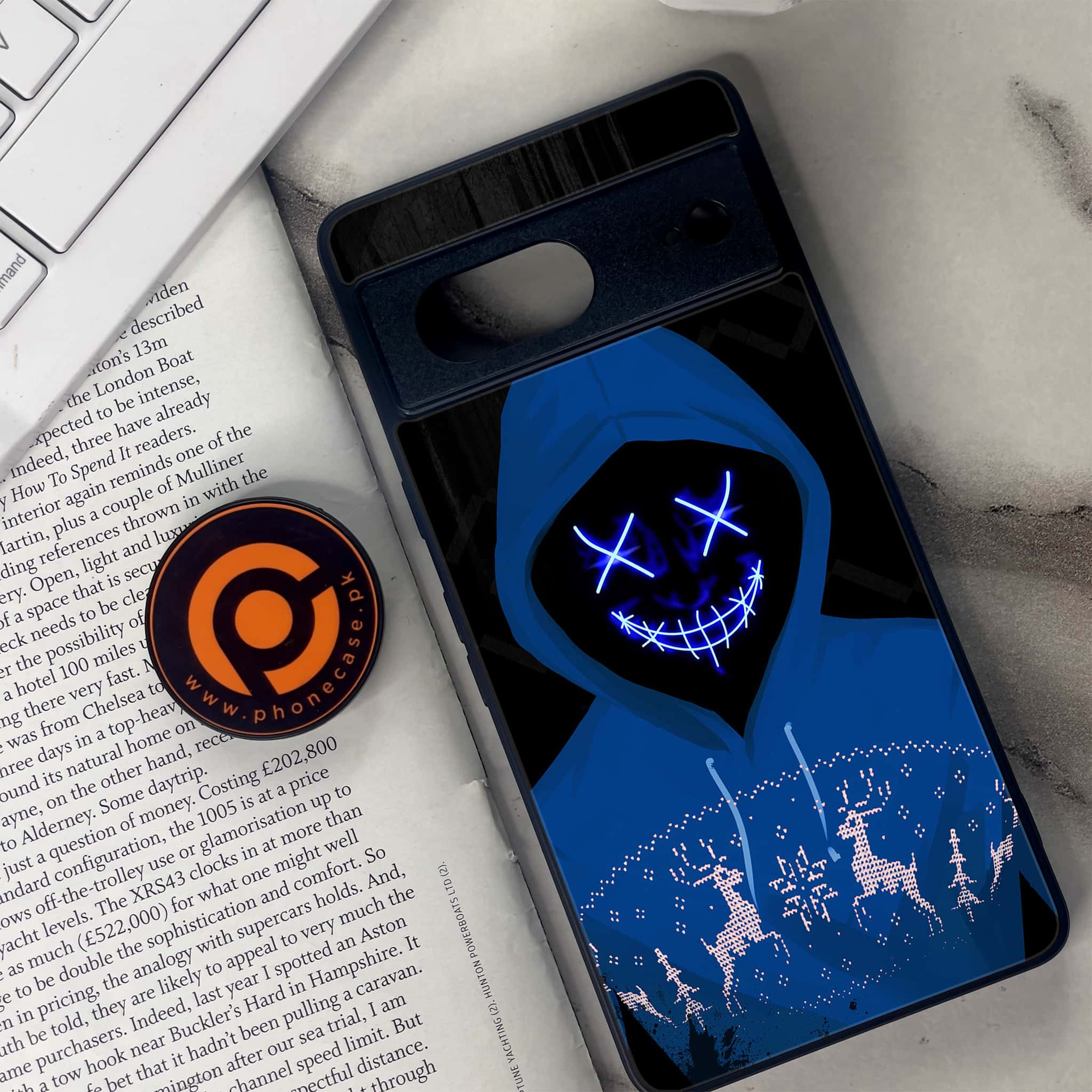 Google Pixel 7 - Anonymous 2.0 Series - Premium Metal Printed soft Bumper Shock Proof Case