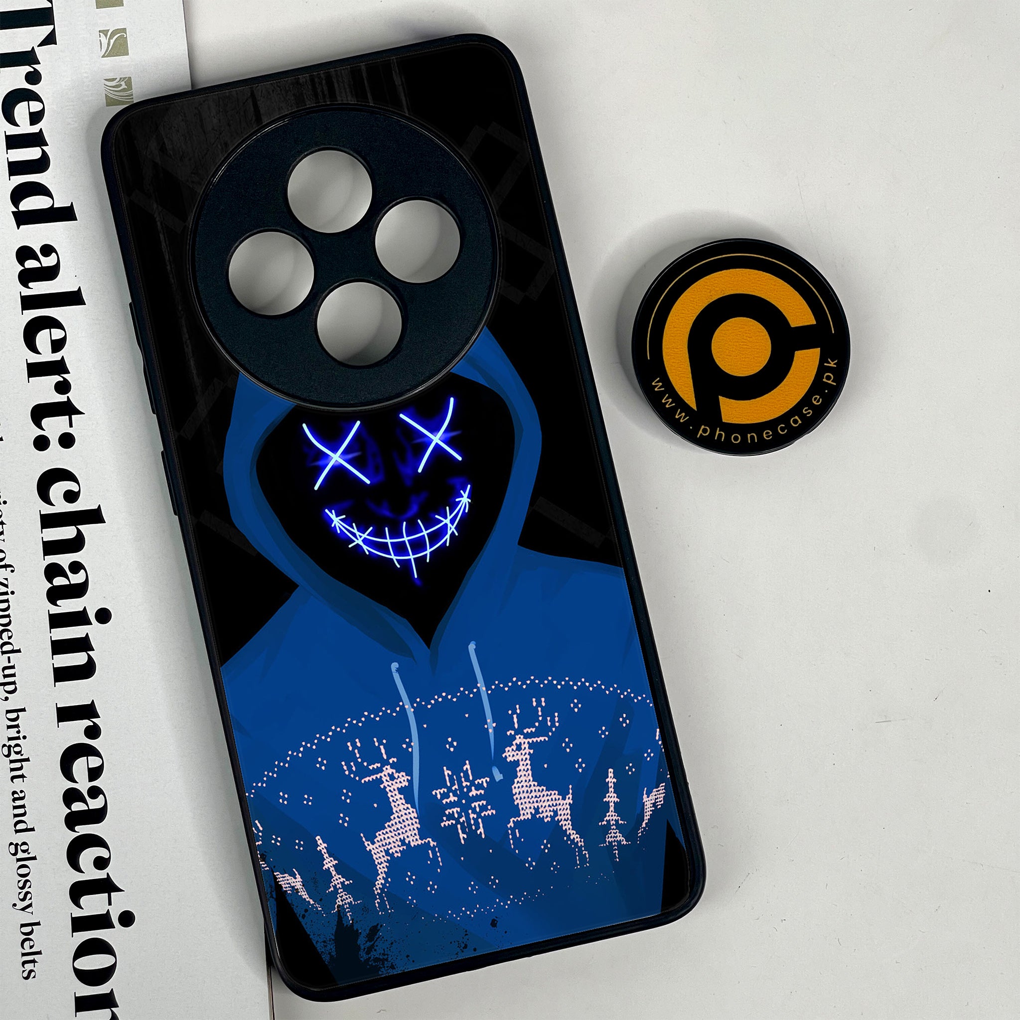 Oppo Reno 12F 4G - Anonymous 2.0 Series - Premium Printed Glass soft Bumper shock Proof Case