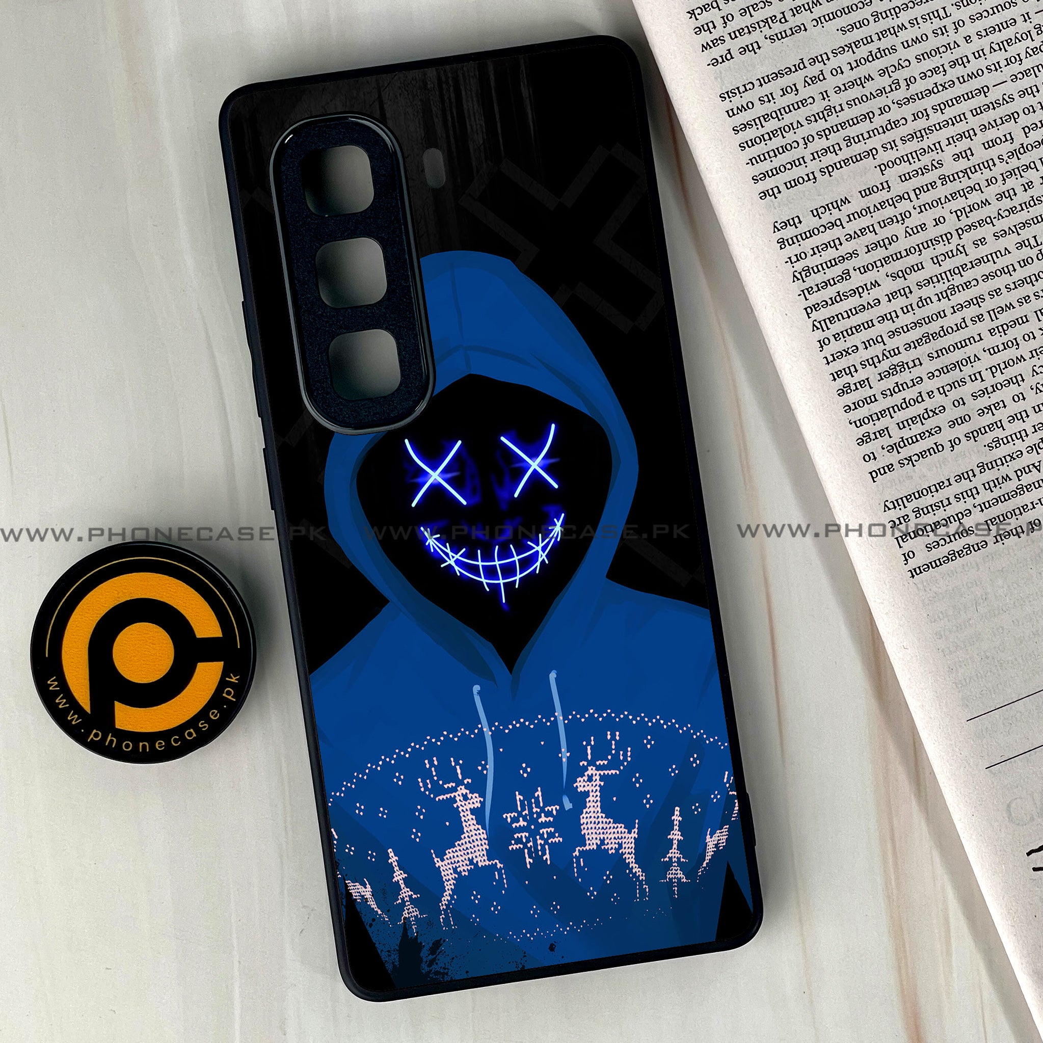 Infinix Hot 50 Pro Plus - Anonymous 2.0 Series - Premium Printed Glass soft Bumper shock Proof Case