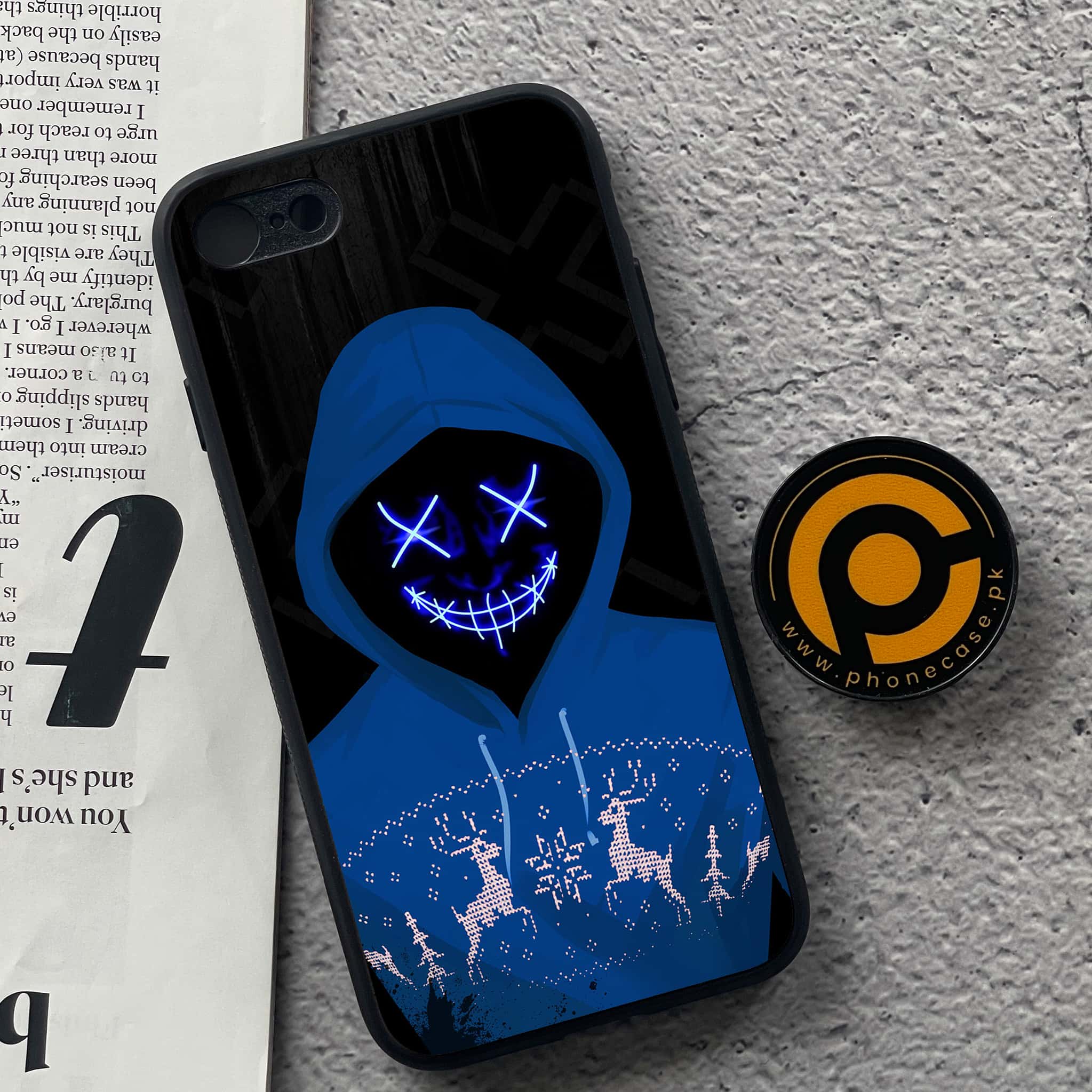 iPhone 7 / 8 - Anonymous 2.0 Series - Premium Printed Glass soft Bumper shock Proof Case