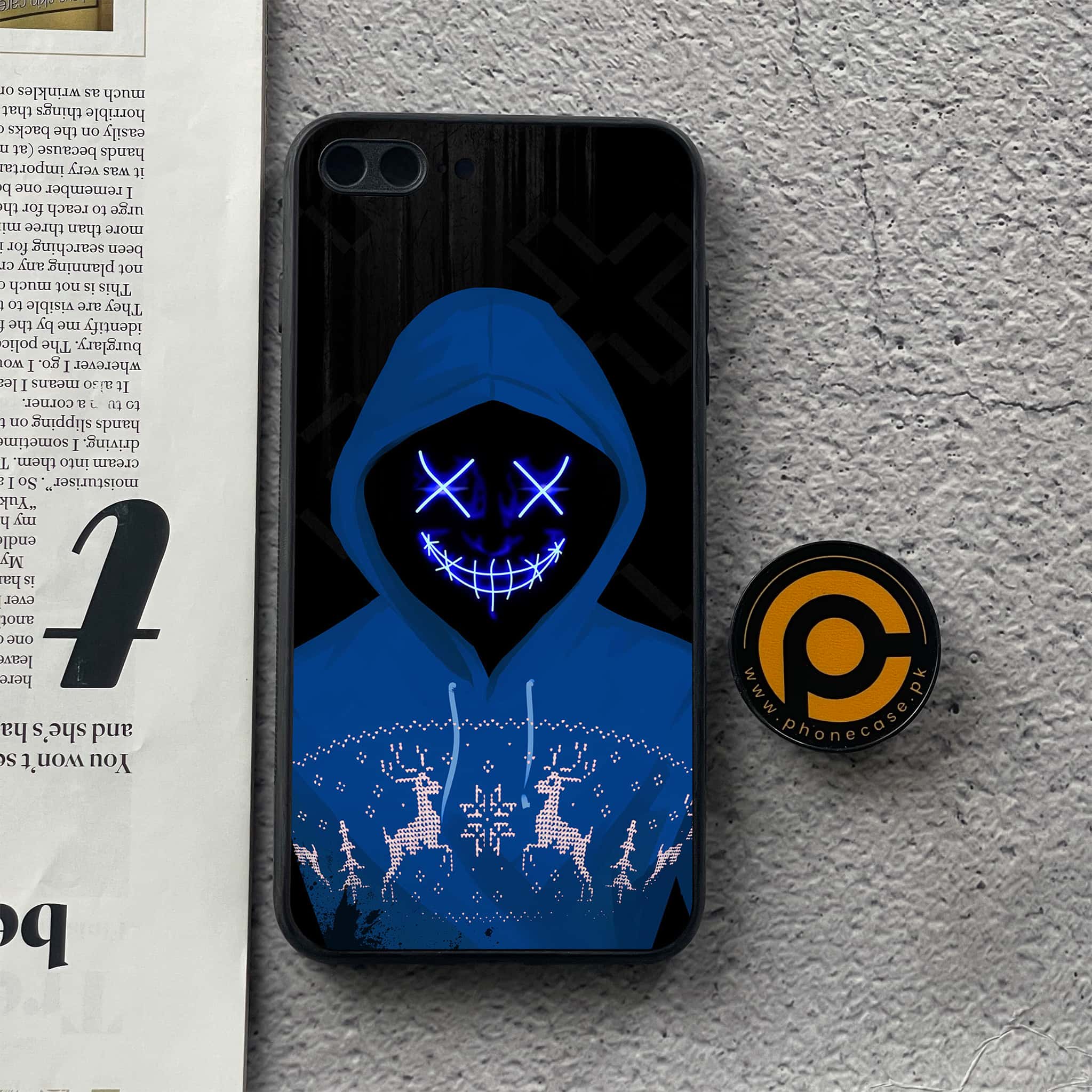 iPhone 8 Plus - Anonymous 2.0   Series - Premium Printed Glass soft Bumper shock Proof Case