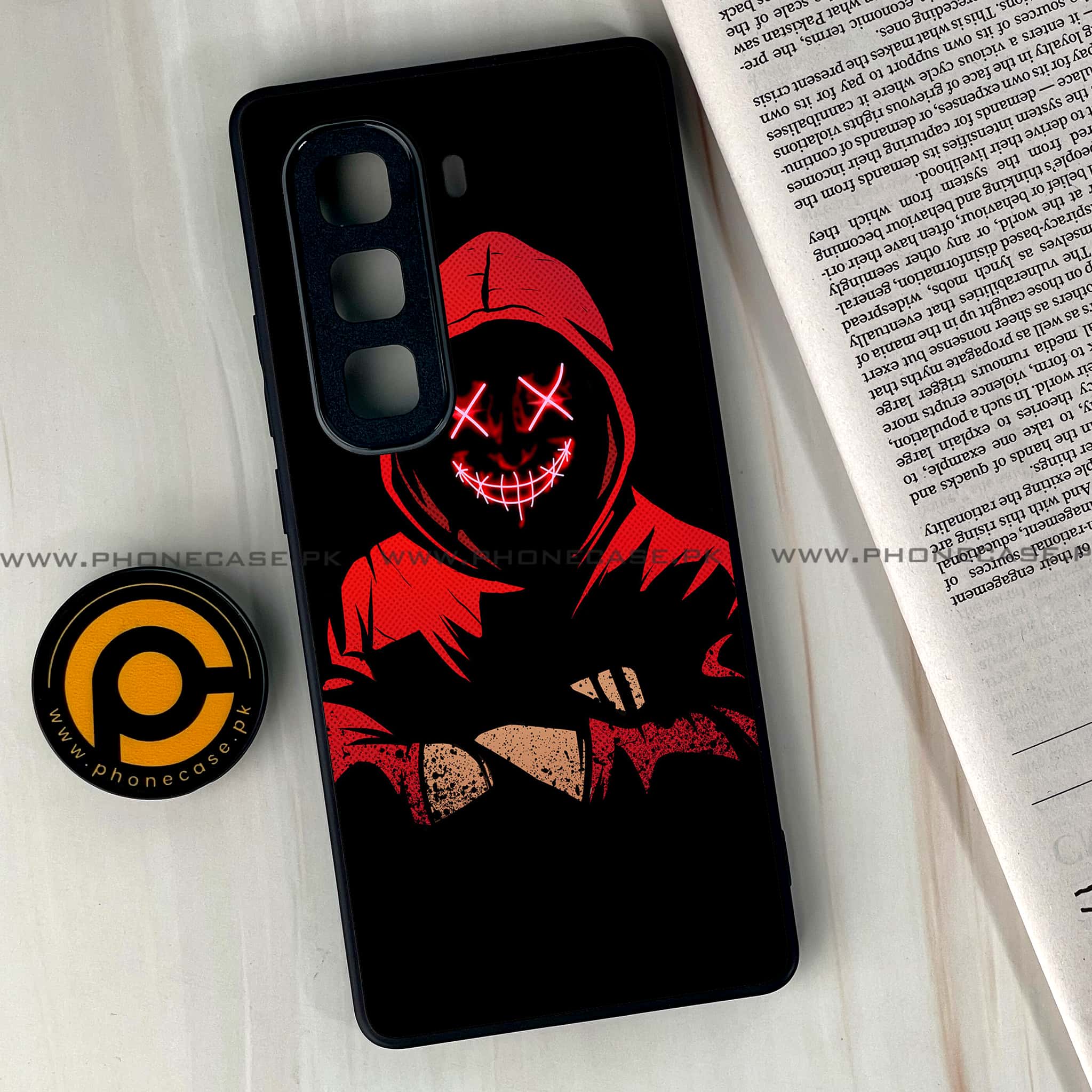 Infinix Hot 60 Pro - Anonymous 2.0 Series - Premium Metal Printed soft Bumper shock Proof Case