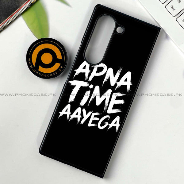 Samsung Galaxy Z Fold 6 - Apna Time Ayega -  Premium Printed Metal soft Bumper shock Proof Case