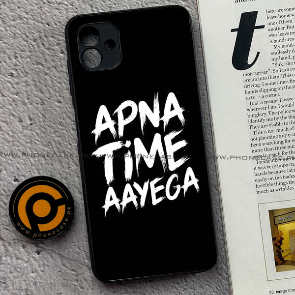 Samsung Galaxy A04 - Apna Time Ayega - Premium Printed Metal soft Bumper Shock Proof Case