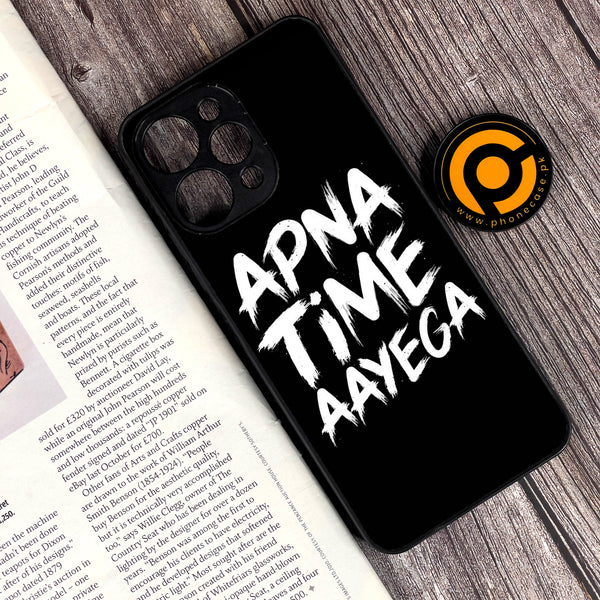 Xiaomi Redmi 12 - Apna Time Ayega - Premium Printed Glass soft Bumper Shock Proof Case