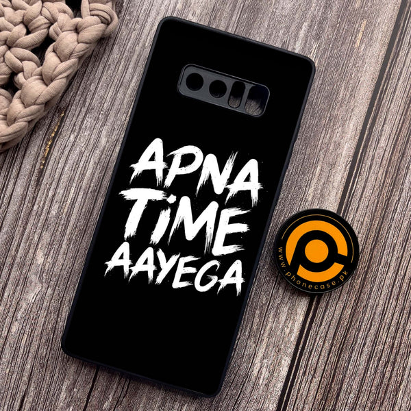 Samsung Galaxy Note 8 - Apna Time Ayega - Premium Metal Printed soft Bumper shock Proof Case