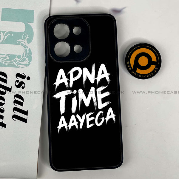 Vivo Y28 - Apna Time Ayega - Premium Printed Glass soft Bumper shock Proof Case