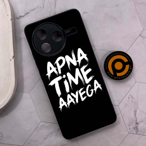 Xiaomi Poco F7 Pro 5G - Apna Time Ayega - Premium Metal Printed soft Bumper shock Proof Case