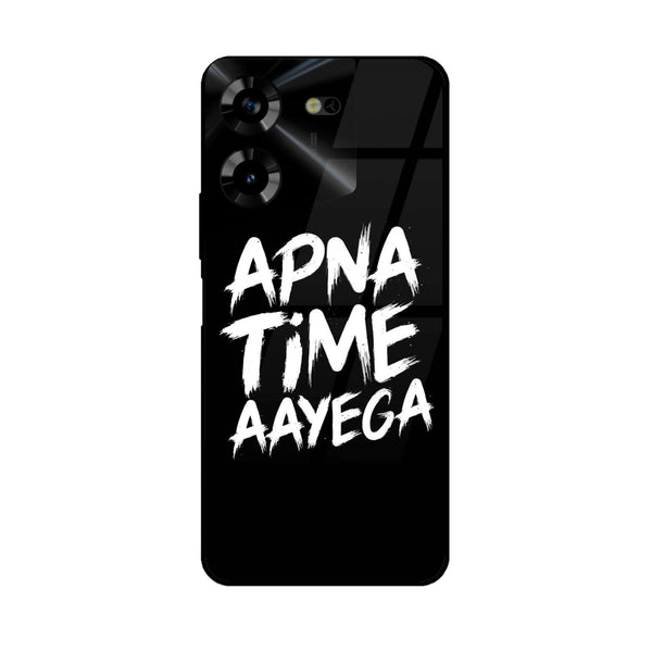 Tecno Pova 5 Pro - Apna Time Ayega -  Premium Printed Metal soft Bumper shock Proof Case