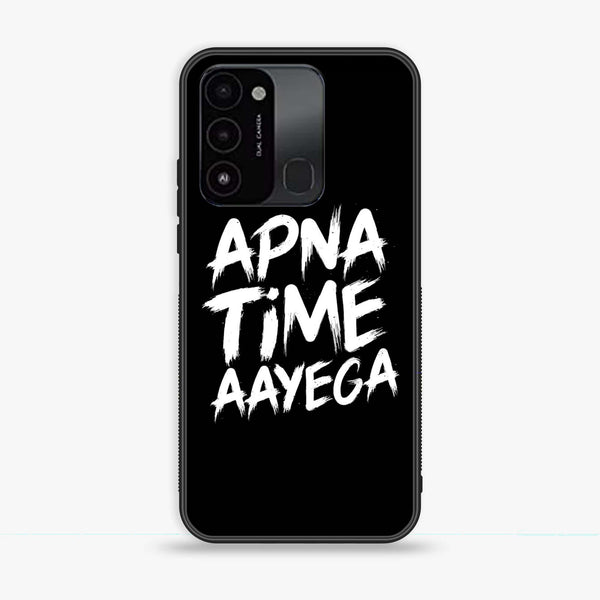 Tecno Spark Go 2022 - Apna Time Ayega - Premium Printed Glass soft Bumper Shock Proof Case