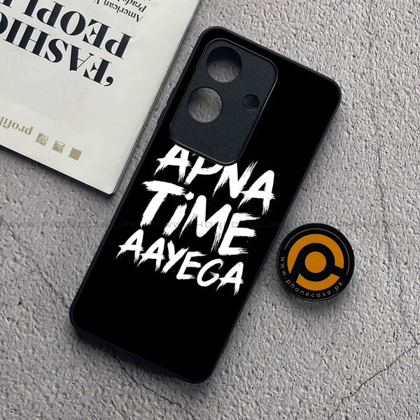 Realme Note 60x - Apna Time Ayega - Premium Printed Glass soft Bumper Shock Proof Case  CS-28947