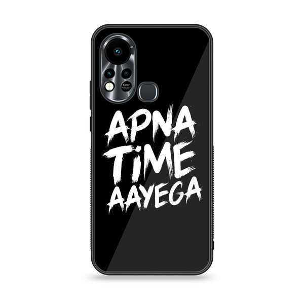 Infinix Hot 11S NFC  Apna Time Ayega  Premium Printed Glass soft Bumper Shock Proof Case