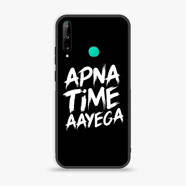 Huawei Y7p - Apna Time Ayega - Premium Printed Glass soft Bumper Shock Proof Case