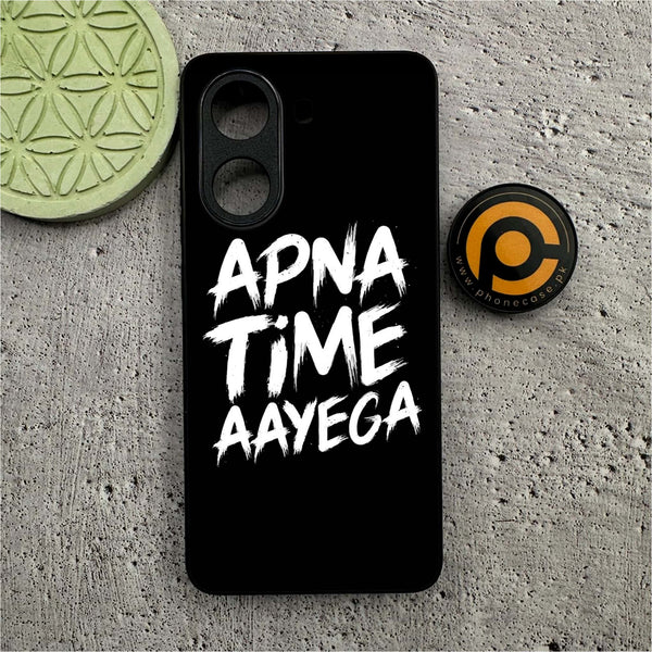 Xiaomi Redmi Turbo 4 - Apna Time Ayega -  Premium Printed Metal soft Bumper shock Proof Case