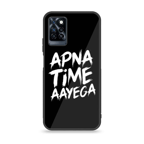 Infinix Note 10 Pro - Apna Time Ayega - Premium Printed Glass soft Bumper Shock Proof Case