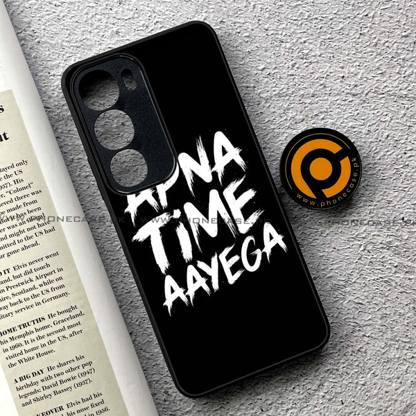 Vivo Y19s - Apna Time Ayega - Premium Printed Glass soft Bumper shock Proof Case  CS-34064