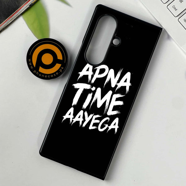 Samsung Galaxy Z Fold 7 - Apna Time Ayega -  Premium Metal Printed soft Bumper shock Proof Case
