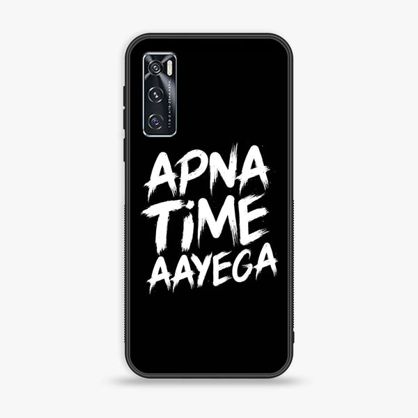 Vivo V20 SE - Apna Time Ayega - Premium Printed Glass soft Bumper Shock Proof Case