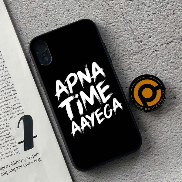 iPhone XR - Apna Time Ayega - Premium Metal Printed soft Bumper shock Proof Case  CS-35156