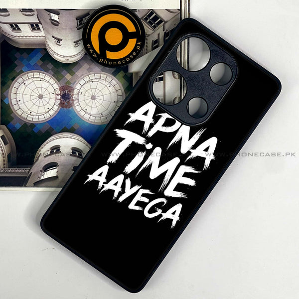 Redmi Note 13 Pro 4G - Apna Time Ayega - Premium Metal Printed soft Bumper shock Proof Case  CS-32670