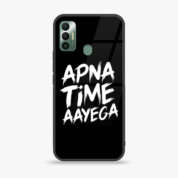 Tecno Spark 7 - Apna Time Ayega - Premium Printed Glass soft Bumper Shock Proof Case