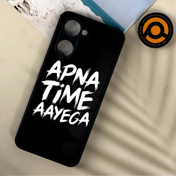 Vivo Y03 - Apna Time Ayega -  Premium Printed Metal soft Bumper shock Proof Case