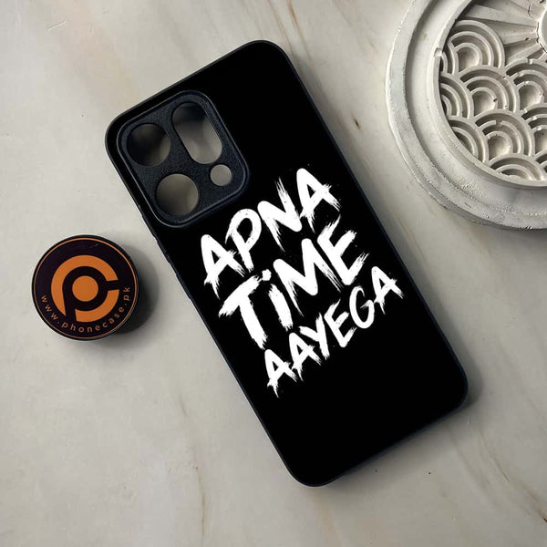 Oppo Reno 14 5G - Apna Time Ayega - Premium Metal Printed soft Bumper shock Proof Case