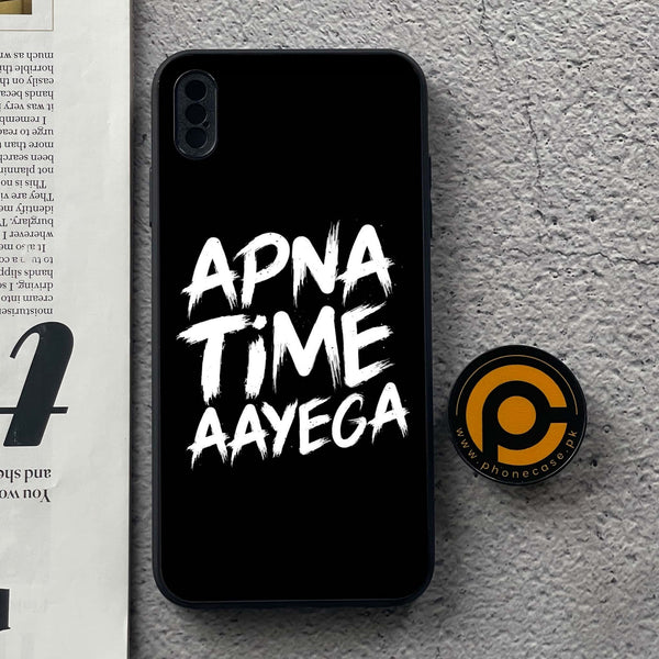 iPhone XS Max - Apna Time Ayega - Premium Metal Printed soft Bumper shock Proof Case