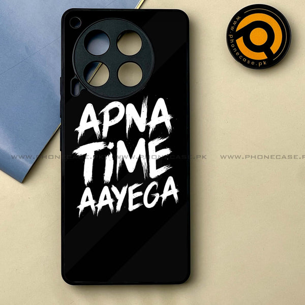 Tecno Camon 30 - Apna Time Ayega -  Premium Printed Metal soft Bumper shock Proof Case