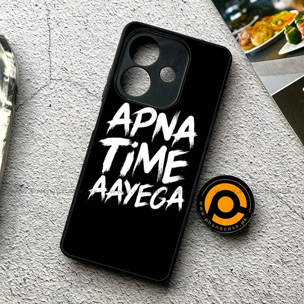 Oppo A3x - Apna Time Ayega - Premium Printed Glass soft Bumper shock Proof Case