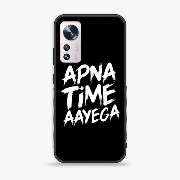 Xiaomi 12 Pro - Apna Time Ayega -  Premium Printed Metal soft Bumper shock Proof Case