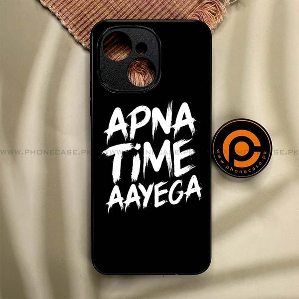 Tecno Spark 40C - Apna Time Ayega - Premium Metal Printed soft Bumper shock Proof Case